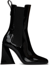 Attico Devon Patent Leather Chelsea Boots In 100 Black
