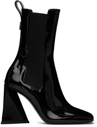 ATTICO BLACK DEVON ANKLE BOOTS