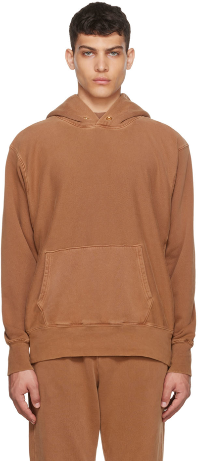 Les Tien Pouch-pocket Cotton Hoodie In Brown