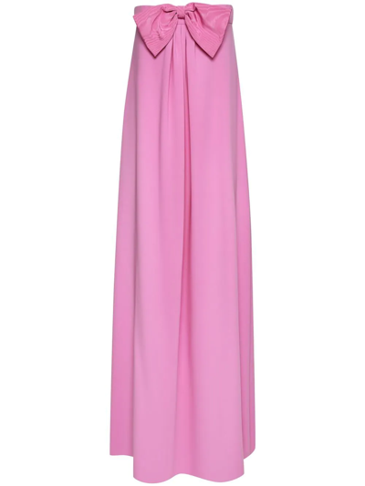 Oscar De La Renta Women's Bow-embellished Strapless Gown In Lilac