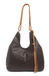 Lucky Brand Theo Leather Hobo Bag In Chocolate Multi Pebbled Leathe