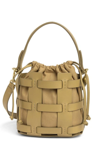 Lucky Brand Peni Bucket Bag In Olive Oil Smooth Leather