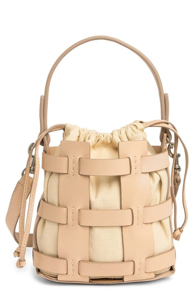 Lucky Brand Peni Bucket Bag In Dusty Sand Multi Smooth Leathe