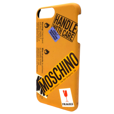 Moschino Warning Iphone Case In Beige