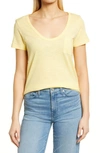 Caslon Rounded V-neck T-shirt In Yellow Popcorn