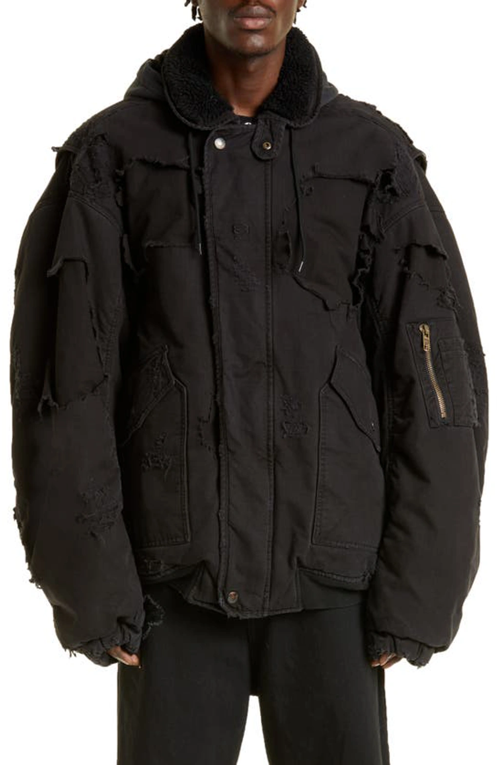ジャケット・アウター BALENCIAGA UNITY DESTROYED BOMBER JACKET Balenciaga Unity Destroyed Bomber Jacket In Black | ModeSens