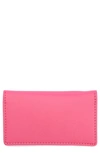 Royce New York Leather Business Card Holder In Brightpink