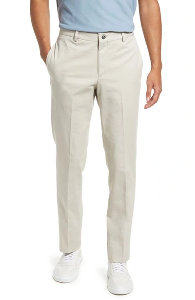 Berle Charleston Flat Front Cotton Chinos In Stone