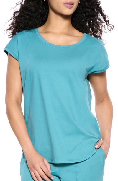 Felina Women's Textured Slub Knit Muscle Tee In Teal