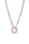 Anzie Dew Drop Marine Pendant Necklace In Yellow Gold