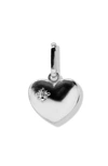 Anzie Jac+jo Icon Heart Pendant Charm In Silver/ White Sapphire