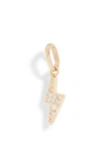 Anzie Lightning Bolt Charm In Gold/ White Sapphire