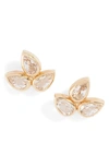 Anzie Bouquet Fleur De Lis Stud Earrings In Clear Topaz