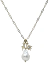 ANZIE PEARL & CHARM PAPER CLIP NECKLACE