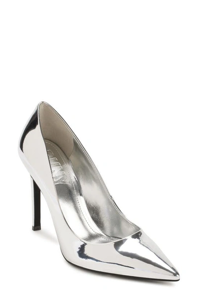 Dkny Mabi Specchio Chrome Court Shoes In Chrome