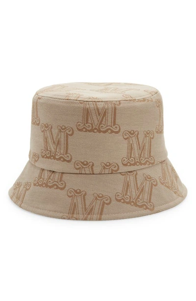 【MAX MARA】BRENTA HAT Max Mara Brenta Jacquard Cotton Bucket Hat In Light Brown
