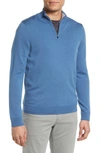 Nordstrom Washable Merino Quarter Zip Sweater In Blue Captain