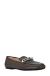 Calvin Klein Elanna Leather Chain Link Loafer In Olive