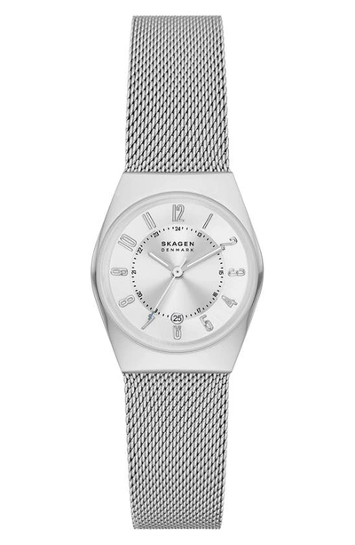Skagen Grenen Lille Mesh Strap Watch, 26mm In Silver