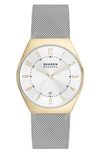 Skagen Grenen Analog Mesh Strap Watch, 37mm In Silver/gray