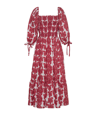Cara Cara Jazzy Shirred Paisley-print Cotton-voile Midi Dress In Paisley Stripe Berry