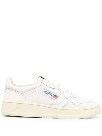 Autry Logo Patched Sneakers In White