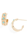 Anzie Dew Drop Marine Huggie Hoop Earrings In Turquoise