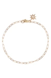 Anzie Classique Paper Clip Starburst Bracelet In Yellow Gold