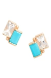 ANZIE CLÉO DEUX CARRÉ STUD EARRINGS