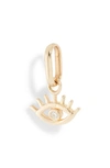 Anzie X Mel Soldera Lash Evil Eye Pendant Charm In Gold/ Diamond