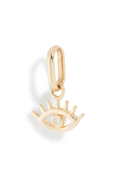 Anzie X Mel Soldera Lash Evil Eye Pendant Charm In Gold/ Diamond