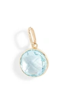 Anzie Classique Bezel Swiss Blue Topaz Charm In Swiss Blue Topaz