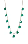 Anzie Briolette Stone Charm Necklace In Emerald