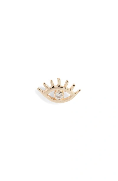 Anzie Mel Soldera Single Evil Eye Stud Earring In Gold/ Diamond