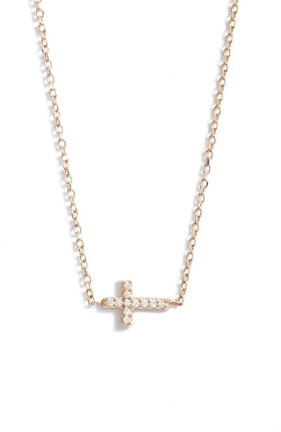 Anzie Women's Love Letter 14k Yellow Gold & 0.08 Tcw Diamond Cross Charm Necklace In Gold / Diamond/ 16 In