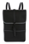 Rains Mini Reflective Waterproof Backpack In Black Reflective