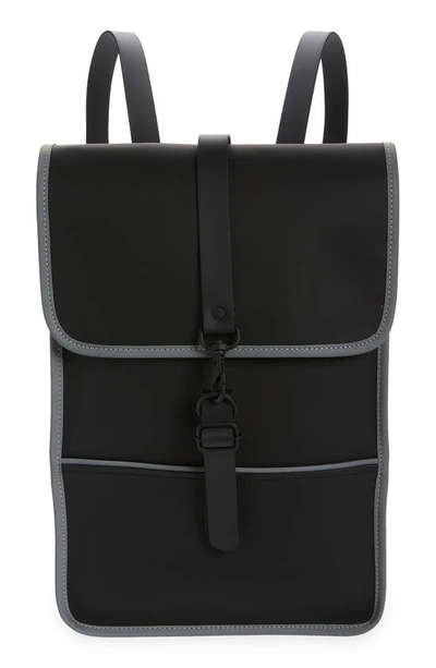 Rains Mini Reflective Waterproof Backpack In 70 Black Reflective