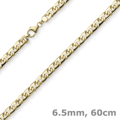 Pre-owned Schmuck-krone 6,5mm Phantasiekette Kette Collier Halskette 585 Gold Gelbgold Glänzend 60cm