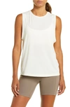 Zella Work For It Easy Tank Top In Ivory Bone