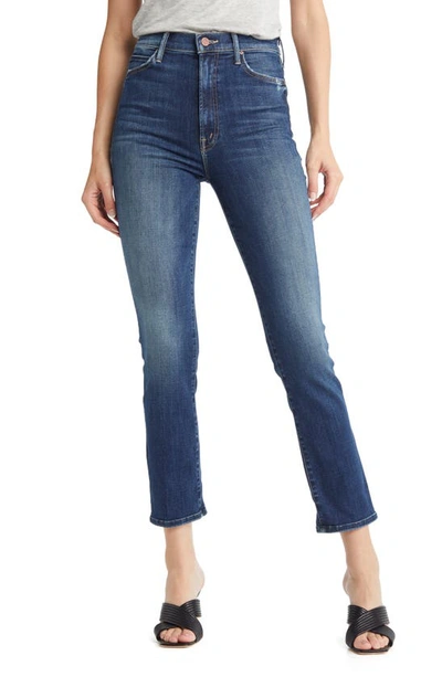 Mother The Swooner Rascal High Waist Ankle Jeans In Blue
