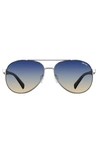 Velvet Eyewear Bonnie 52mm Gradient Aviator Sunglasses In Silver/gradient