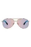 Velvet Eyewear Bonnie 52mm Gradient Aviator Sunglasses In Rose Gold/tort