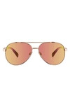 Velvet Eyewear Bonnie 52mm Gradient Aviator Sunglasses In Gold/pink