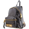 MOSCHINO LADIES BLACK LOGO SMALL PATENT LEATHER BACKPACK