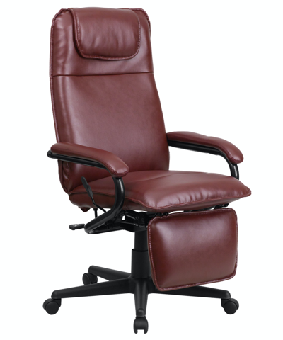 Offex High Back Burgundy Leathersoft Executive Reclining Ergonomic Swivel Office Chair With Arms
