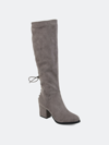 Journee Collection Leeda Womens Faux Suede Round Toe Over-the-knee Boots In Grey
