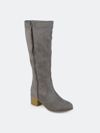 Journee Collection Women's Wide Calf Sanora Boot In Grey