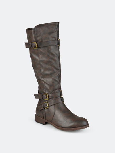 Journee Collection Collection Women's Wide Calf Bite Boot In Brown