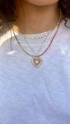 Shymi Half-tennis & Half Link Necklace In Pink