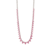Shymi Graduated Heart Tennis Necklace In Pink